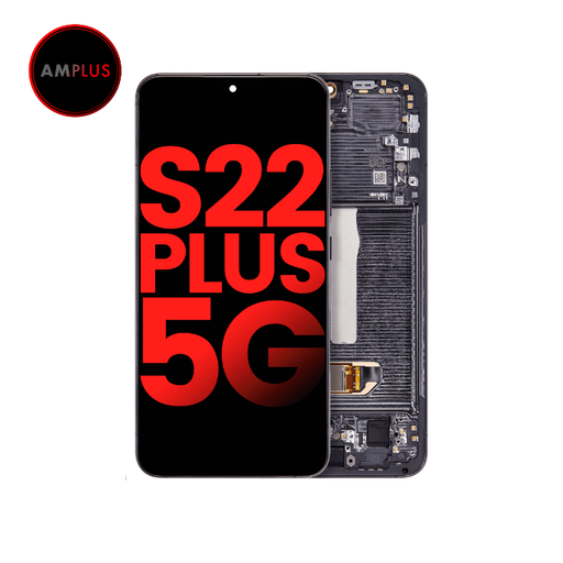 Bloc écran OLED avec châssis pour SAMSUNG S22 Plus 5G - Version US et internationale - Aftermarket Plus - Phantom Black