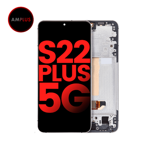 Bloc écran OLED avec châssis pour SAMSUNG S22 Plus 5G - Version US et internationale - Aftermarket Plus - Blanc