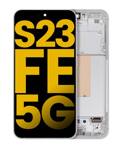 Bloc écran OLED avec châssis pour SAMSUNG S23 FE 5G - Version US et Internationale - Reconditionné -  Crême 