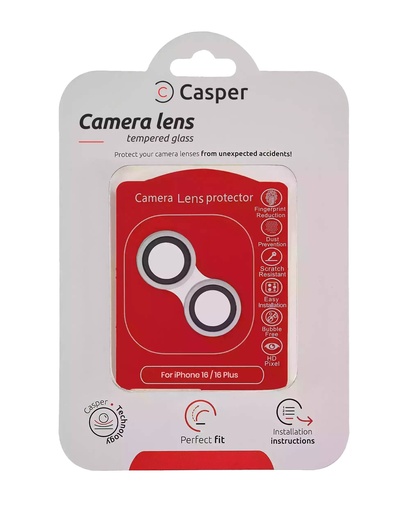 Protection lentille pour iPhone 16 - 16 Plus - Casper - Blanc