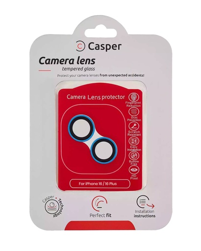 Protection lentille pour iPhone 16 - 16 Plus - Casper - Bleu