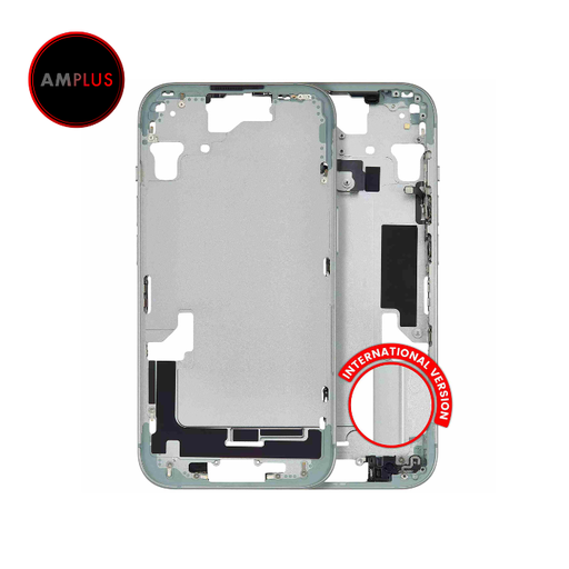 Châssis central avec boutons Power et Volumes pour iPhone 15 - Version Internationale - Aftermarket Plus - Vert