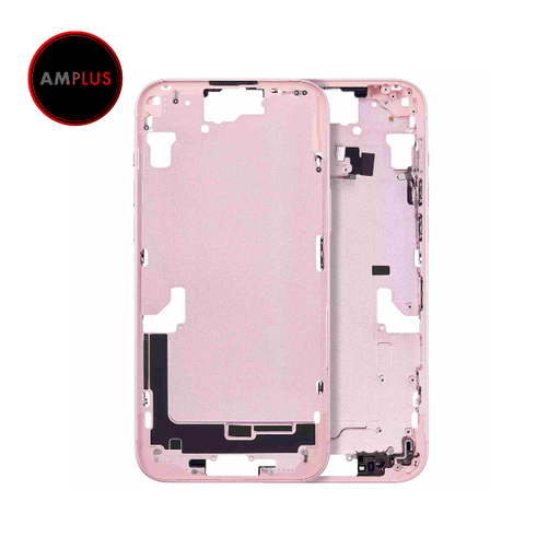 Châssis central avec boutons Power et Volumes pour iPhone 15 Plus - Version Internationale - Aftermarket Plus - Rose