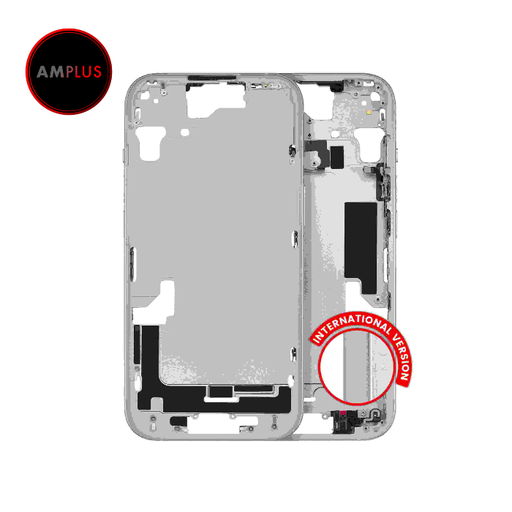 Châssis central avec boutons Power et Volumes compatible iPhone 15 - Version Internationale - Aftermarket Plus - Bleu