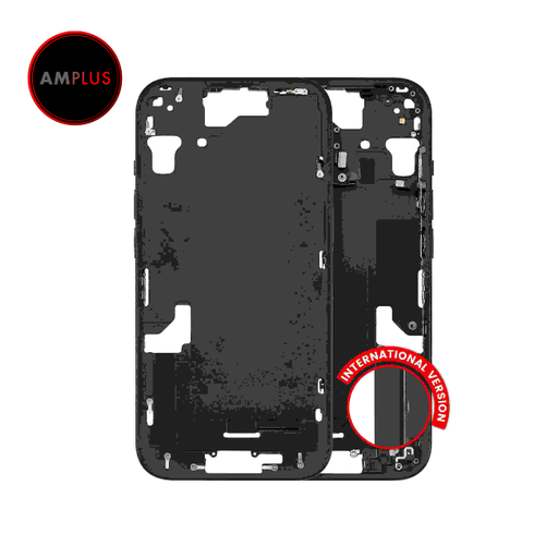 Châssis central avec boutons Power et Volumes pour iPhone 15 - Version Internationale - Aftermarket Plus - Noir
