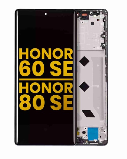 Bloc écran OLED avec châssis pour HONOR 60 SE et 80 SE - Reconditionné - Noir