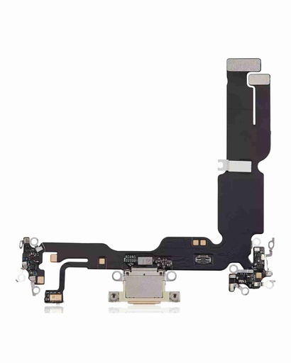 Connecteur de charge avec nappe pour iPhone 15 Plus - Aftermarket plus - Jaune
