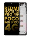 Bloc écran OLED avec châssis pour XIAOMI Redmi Note 13 Pro 4G et Poco M6 Pro 4G - Reconditionné - Noir Minuit 