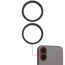 Support lentille caméra arrière - 2 pièces - pour iPhone 16 et 16 Plus  - Noir