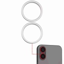 Support lentille caméra arrière - 2 pièces - pour iPhone 16 et 16 Plus  - Blanc