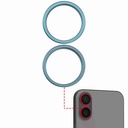 Support lentille caméra arrière - 2 pièces - pour iPhone 16 et 16 Plus  - Bleu Sarcelle