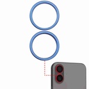 Support lentille caméra arrière - 2 pièces - pour iPhone 16 et 16 Plus  - Bleu Ultramarine