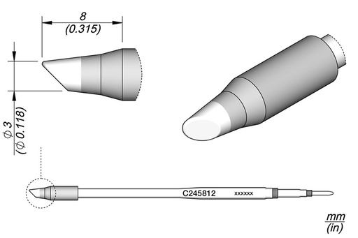 Panne biseau Ø 3 L - JBC - C245812