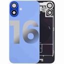 Vitre arrière ORIGINALE pour iPhone 16 - avec plaque en métal - NFC - Magsafe - Nappe Flash - Grade A - Bleu Ultramarine