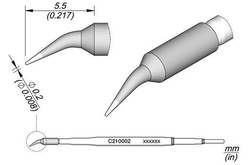 Panne conique coudée Ø 0,2 - JBC - C210002