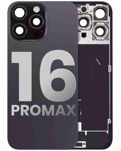 Vitre arrière ORIGINALE pour iPhone 16 Pro Max - avec plaque en métal - NFC - Magsafe - Nappe Flash - Grade A - Titane Noir