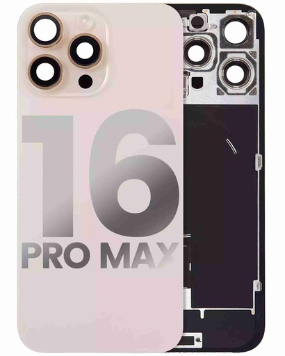 Vitre arrière ORIGINALE pour iPhone 16 Pro Max - avec plaque en métal - NFC - Magsafe - Nappe Flash - Grade A - Titane Désert