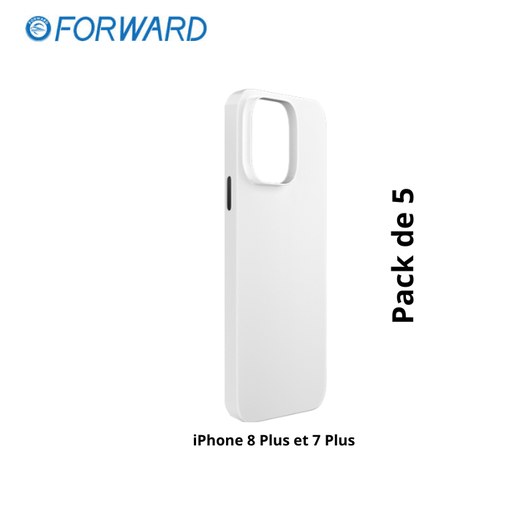 Lot de 5 coques sublimation pour iPhone 8 Plus et 7 Plus - FORWARD 