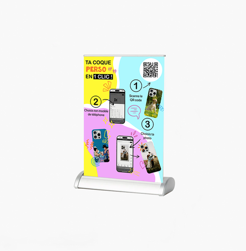 Mini Roll-up A3 publicitaire Sublimation - 420 x 297 mm