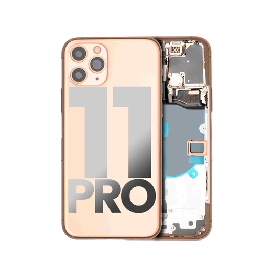 Châssis avec nappes pour iPhone 11 Pro - Grade A - avec Logo - Or Mat - original occasion