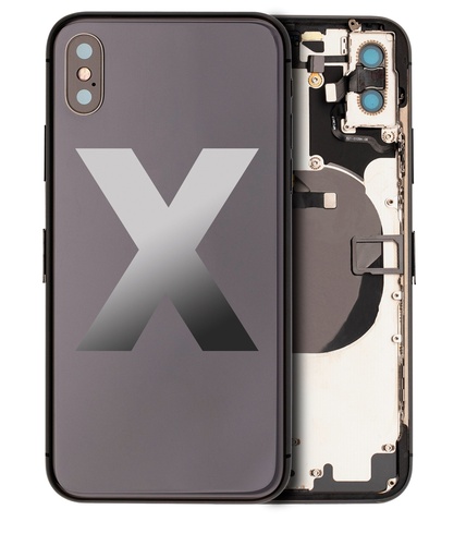[107082009813] Châssis avec nappes pour iPhone X - Grade A (avec Logo) - Gris sidéral