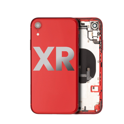 [107082009838] Châssis avec nappes pour iPhone XR - Grade A - avec logo - Rouge