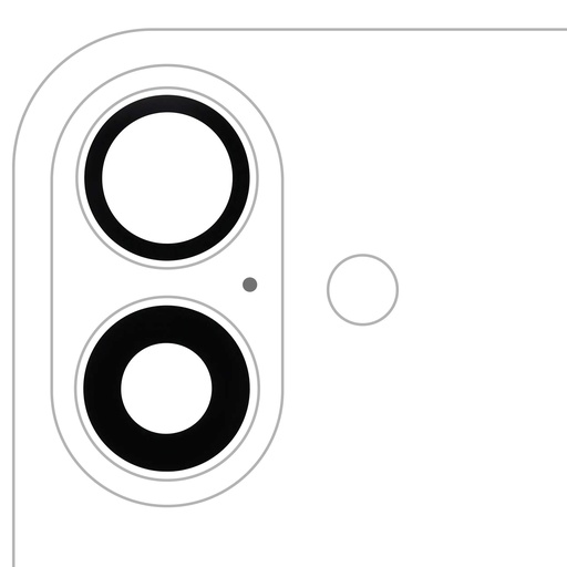 Lot de 10 lentilles caméra arrière - Verre seul avec adhésif - pour iPhone 16 et 16 Plus - 2 pièces - Aftermarket Plus
