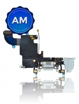 Connecteur de charge avec nappe pour iPhone 6S - Aftermarket - Argent