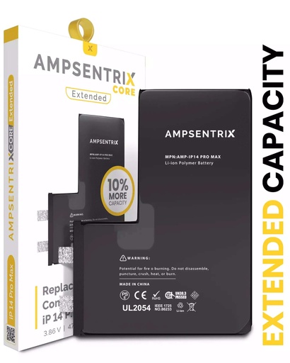 Batterie haute capacité SANS BMS pour iPhone 14 Pro Max - AmpSentrix Core Extended