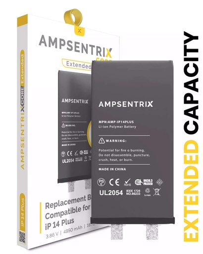 Batterie haute capacité SANS BMS pour iPhone 14 Plus - AmpSentrix Core Extended