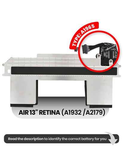 Batterie A1965 pour MacBook Air 13" - A1932 Fin 2018 à 2019 et A2179 Début 2020