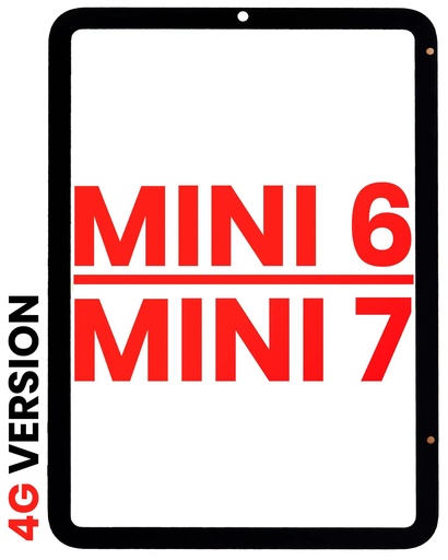 Vitre tactile pour iPad Mini 6 et iPad Mini 7 Version LTE - Séparation du verre nécessaire  - Aftermarket Plus - Toutes couleurs