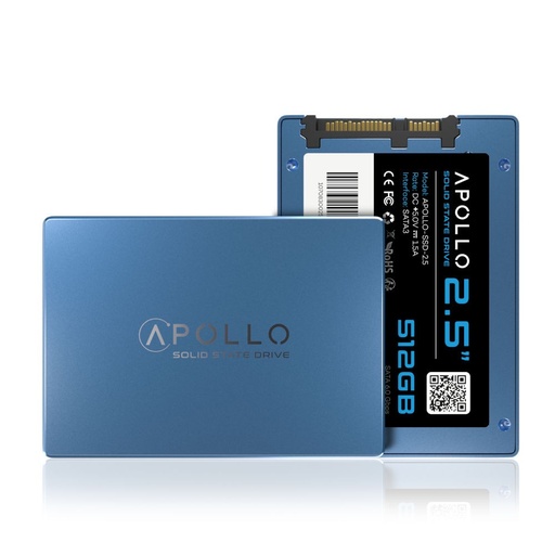 Disque Dur SSD Apollo 2,5 pouces SATA 3 - 3D Nand - 512Go