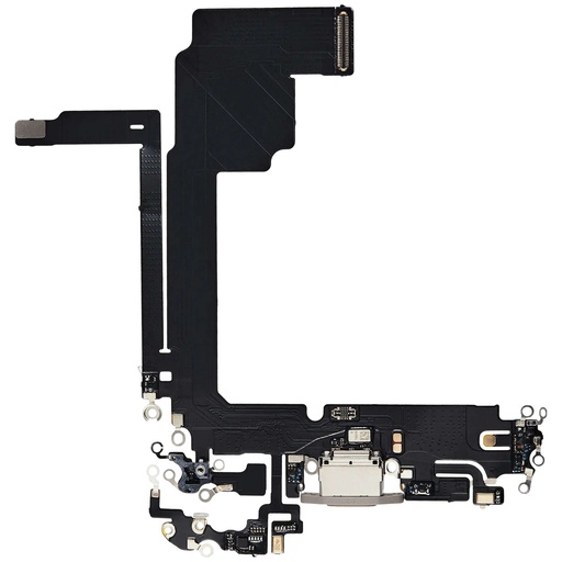 Connecteur de charge avec nappe pour iPhone 15 Pro Max - Aftermarket Plus - Titane Naturel