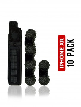 Lot de 10 grilles anti-poussière micro et haut-parleur pour iPhone XR - Blanc
