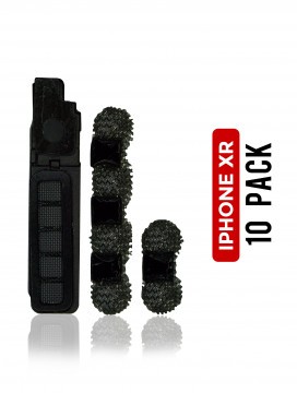 [107082002314] Pack de 10 grilles anti-poussière micro et haut-parleur compatible iPhone XR - Blanc