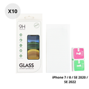 Lot de 10 verres trempés 2,5D pour iPhone 7 - 8 - SE 2020 - SE 2022