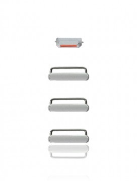 [107082000613] Kit de boutons - Power-Volume-Switch pour iPhone 6 - 6 Plus - Argent