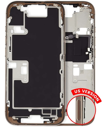 Châssis intermédiaire avec boutons Power et Volume pour iPhone 16 Pro - Version US - Grade A Occasion - Titane du désert