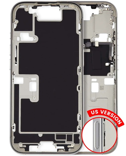 Châssis intermédiaire avec boutons Power et Volume pour iPhone 16 Pro - Version US - Grade A Occasion - Titane Blanc