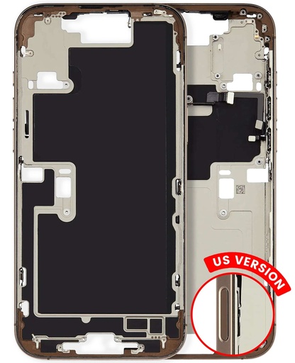 Châssis intermédiaire avec boutons Power et Volume pour iPhone 16 Pro Max - Version US - Grade A Occasion - Titane du désert