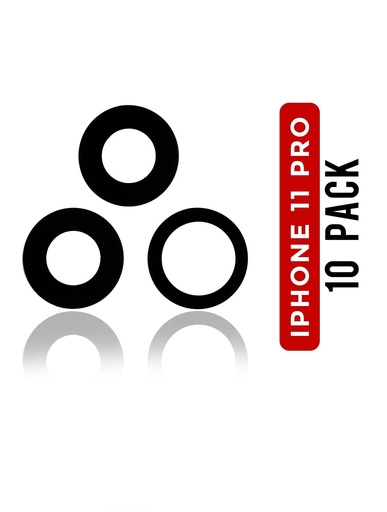[107082069327] Lentille caméra arrière (Verre seul) pour iPhone 11 Pro / Pro Max - Set de 3 - Pack de 10