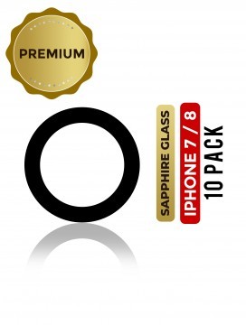Lot de 10 lentilles caméra arrière - Verre seul - pour iPhone 7 - 8 - SE - 2020 - SE - 2022 - Saphir véritable - Premium
