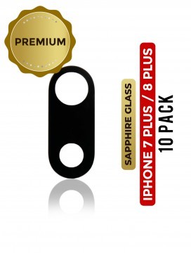 Lot de 10 lentilles caméra arrière - Verre seul - pour iPhone 7 Plus - 8 Plus - Mix couleurs - Saphir véritable - Premium