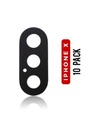 Lentille caméra arrière avec adhésif (Verre seul) pour iPhone X - Pack de 10