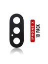 Lot de 10 Lentilles caméra arrière avec adhésif - Verre seul - pour iPhone X