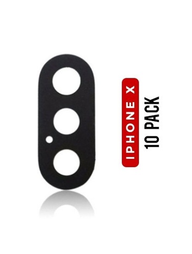 Lot de 10 Lentilles caméra arrière avec adhésif - Verre seul - pour iPhone X