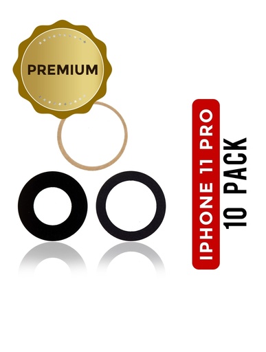 Lot de 10 Lentilles caméra arrière avec ahésif - Verre seul pour iPhone 11 Pro - 11 Pro Max - 3 pièces par lot  - Saphir véritable