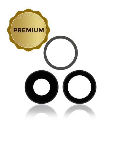Lentille caméra arrière avec support pour iPhone 11 - Saphir véritable - Premium - Noir