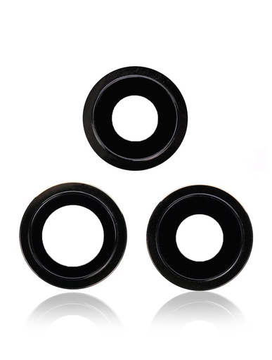 Lentille caméra arrière avec support pour iPhone 12 Pro - 3 pièces - Saphir véritable - Premium - Noir